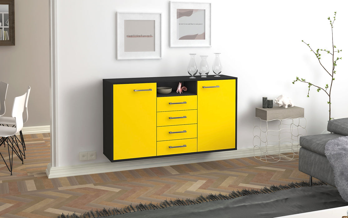 Sideboard Eugene, Gelb Front (136x79x35cm) - Dekati GmbH