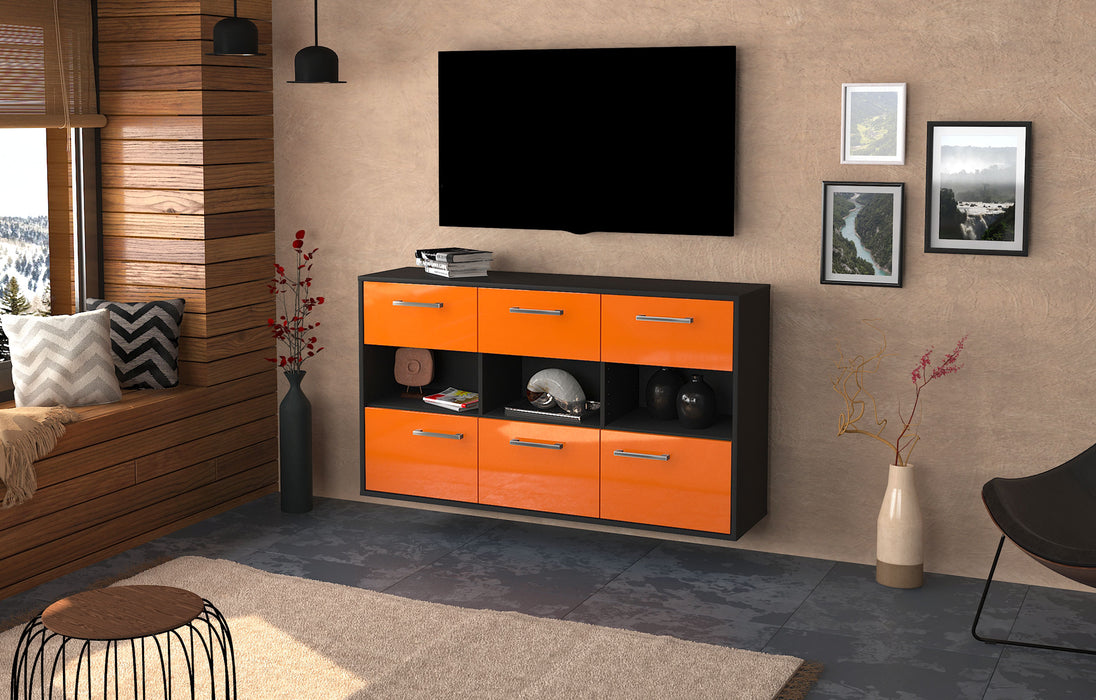 Sideboard Paterson, Orange Front (136x79x35cm) - Dekati GmbH