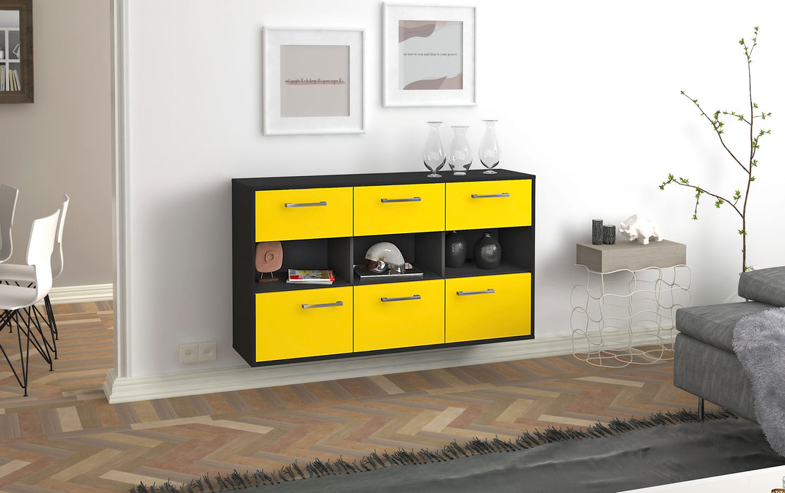 Sideboard Paterson, Gelb Front (136x79x35cm) - Dekati GmbH