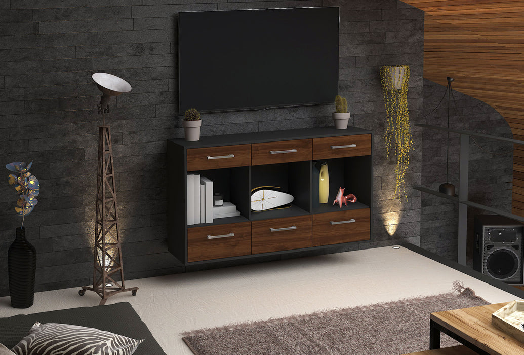 Sideboard Torrance, Walnuss Front (136x79x35cm) - Dekati GmbH