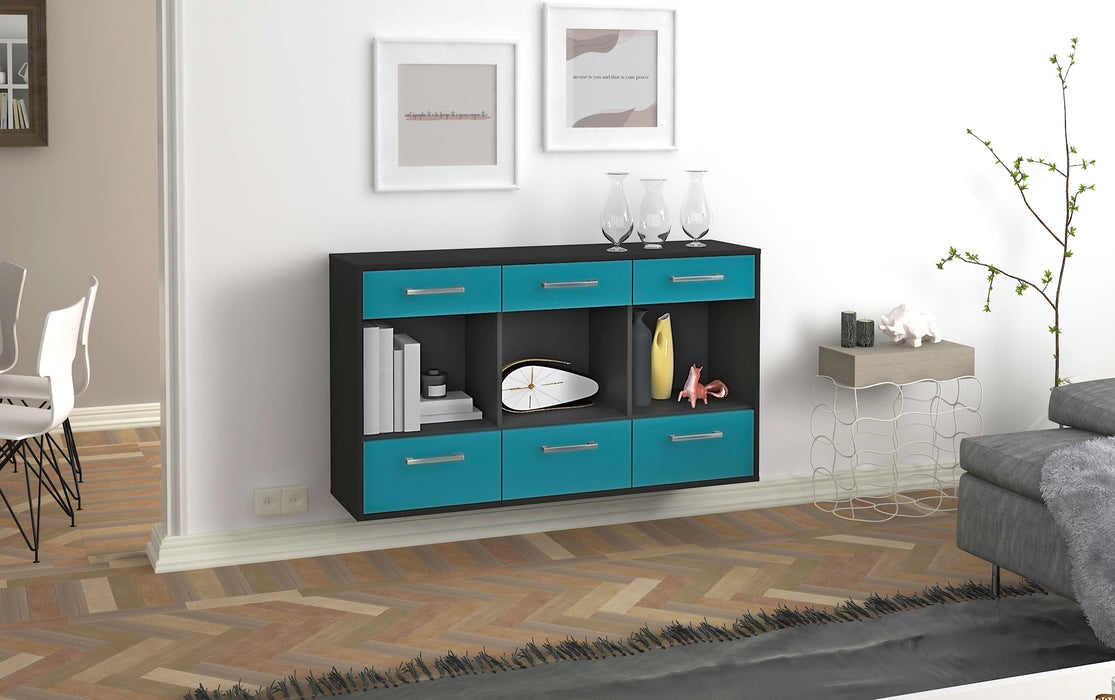 Sideboard Torrance, Tuerkis Front (136x79x35cm) - Dekati GmbH