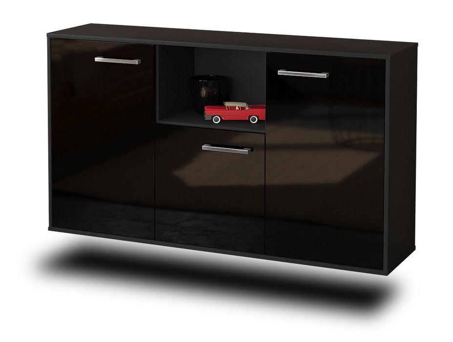 Sideboard Overland Park, Schwarz Seite (136x79x35cm) - Dekati GmbH