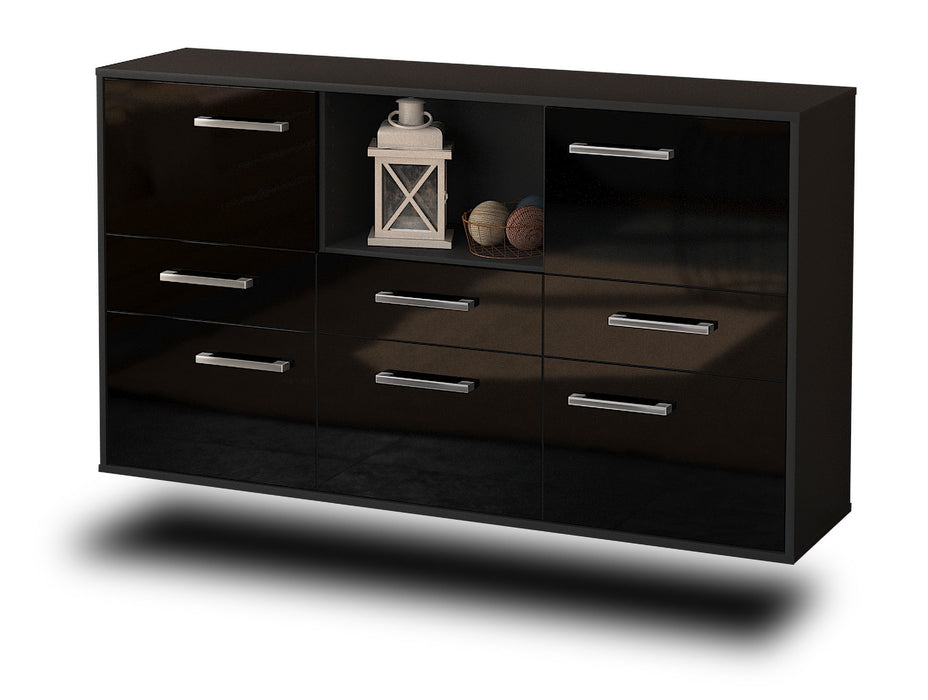 Sideboard Pomona, Schwarz Seite (136x79x35cm) - Dekati GmbH