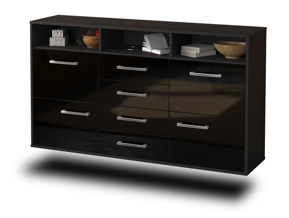 Sideboard Salem, Schwarz Seite (136x79x35cm) - Dekati GmbH