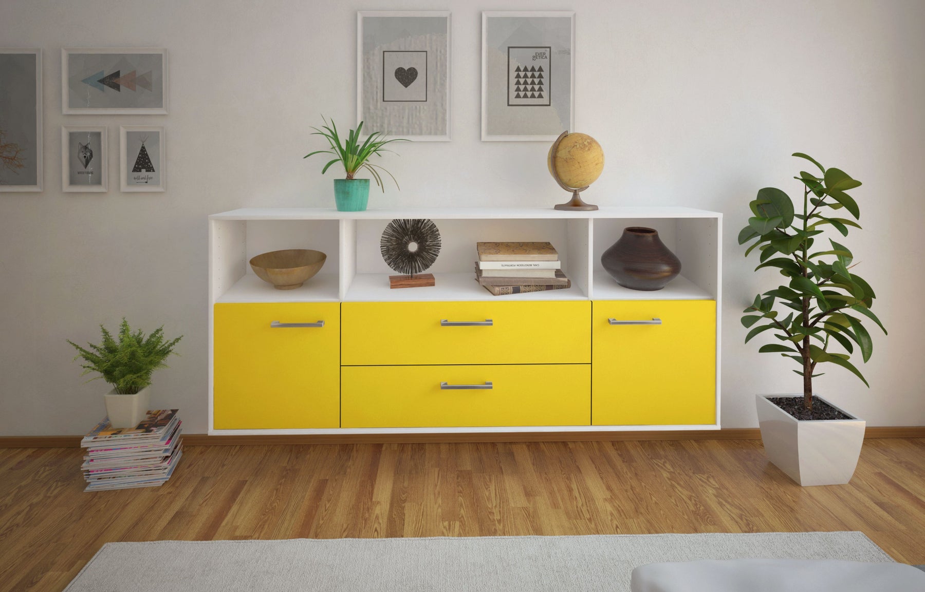 Sideboard Hartford, Gelb Studio (180x79x35cm) - Dekati GmbH