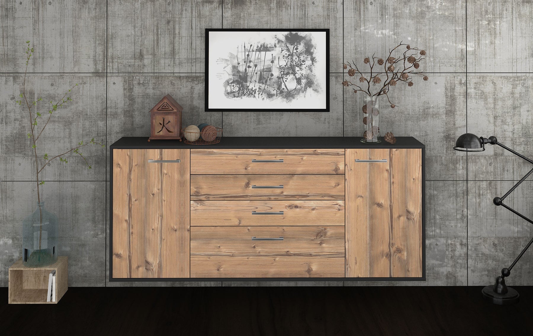 Sideboard Alexandria, Pinie Studio (180x79x35cm) - Dekati GmbH