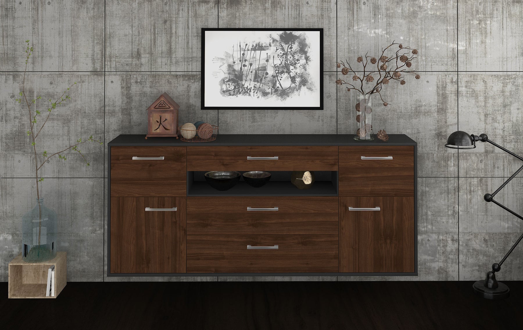 Sideboard Elizabeth, Walnuss Studio (180x79x35cm) - Dekati GmbH