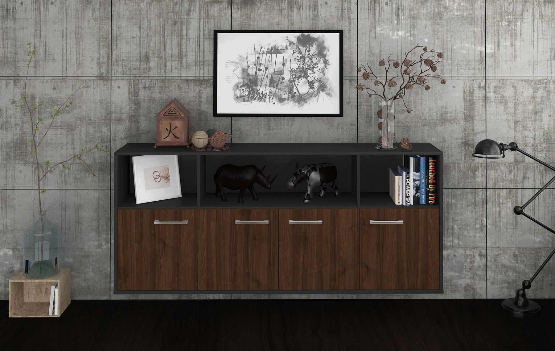 Sideboard Columbia, Walnuss Studio (180x79x35cm) - Dekati GmbH