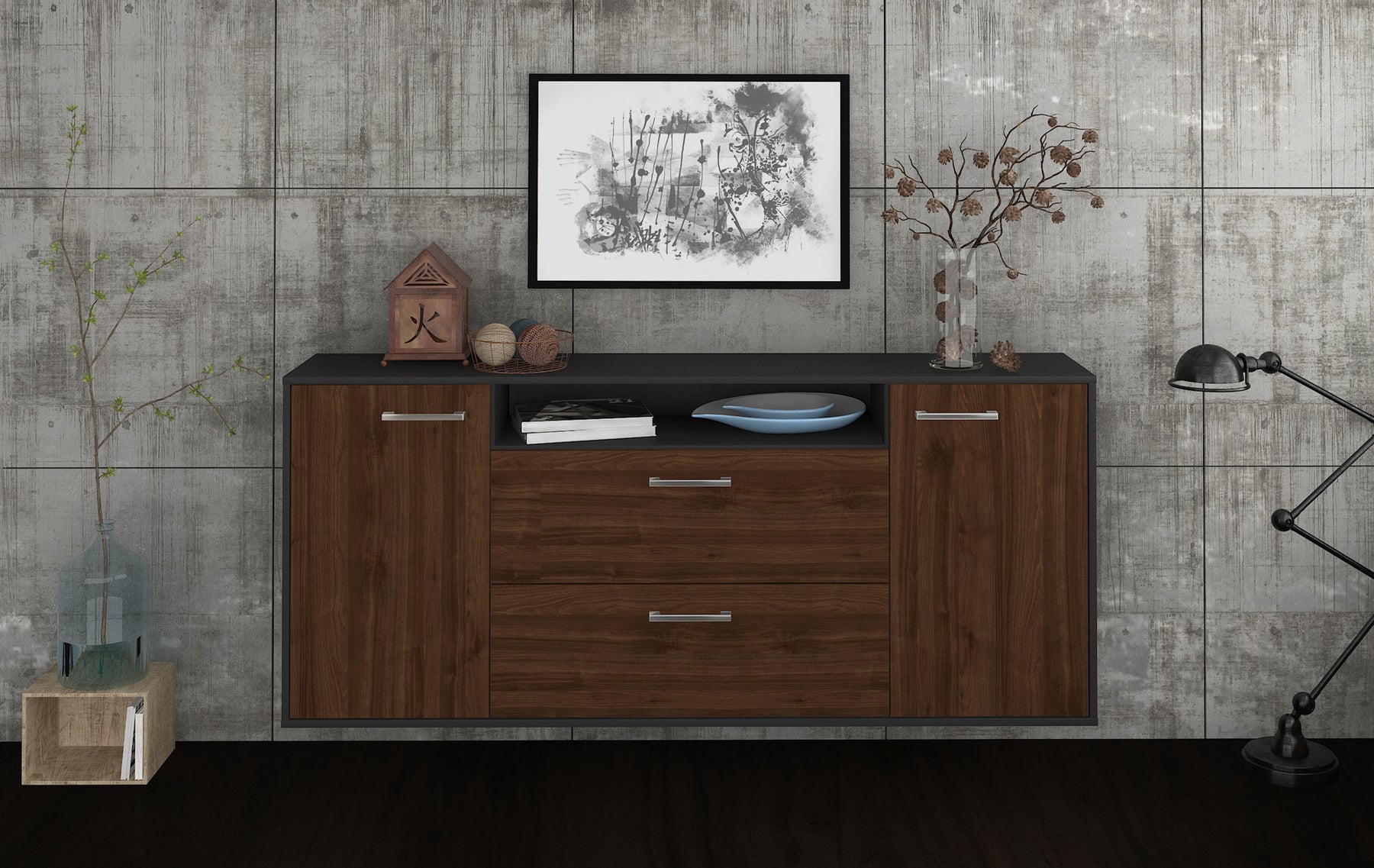 Sideboard Thousand Oaks, Walnuss Studio (180x79x35cm) - Dekati GmbH