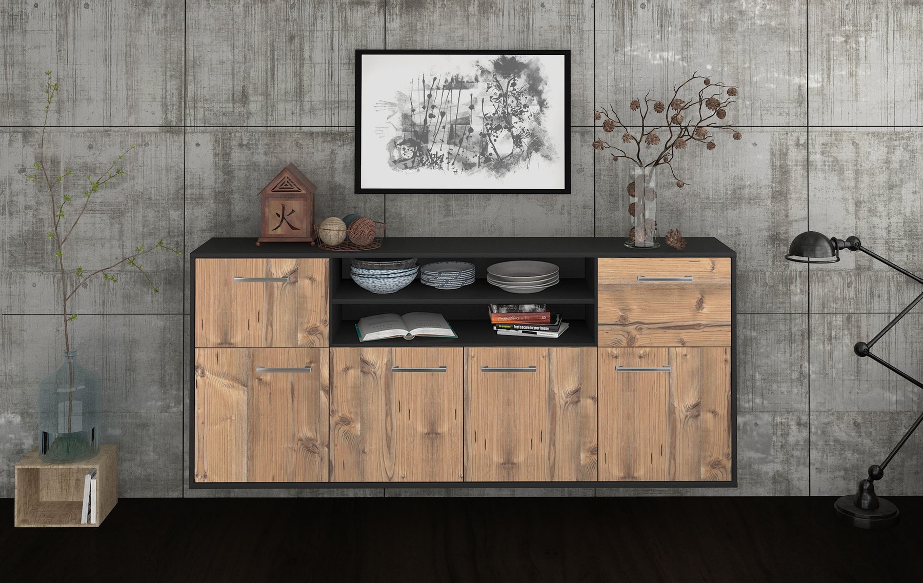 Sideboard Topeka, Pinie Studio (180x79x35cm) - Dekati GmbH