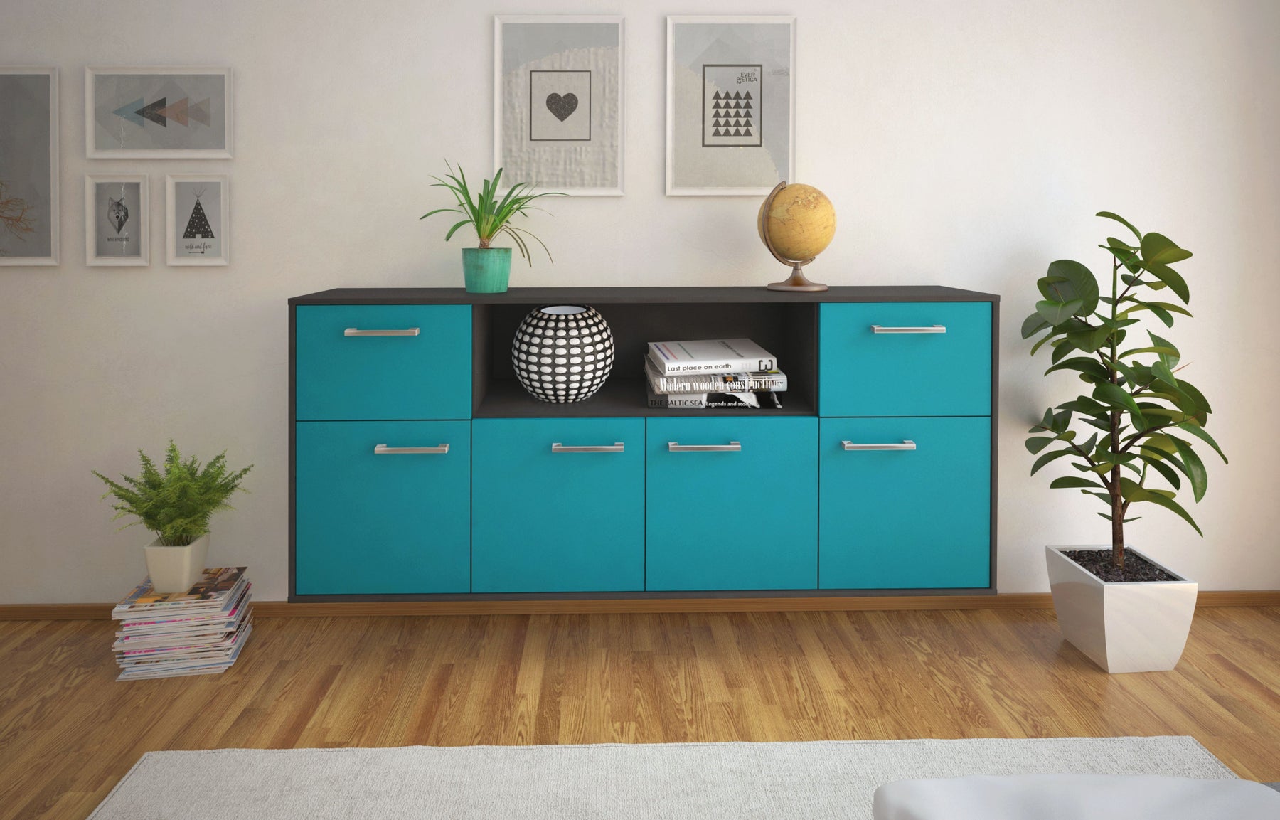 Sideboard West Valley City, Tuerkis Studio (180x79x35cm) - Dekati GmbH