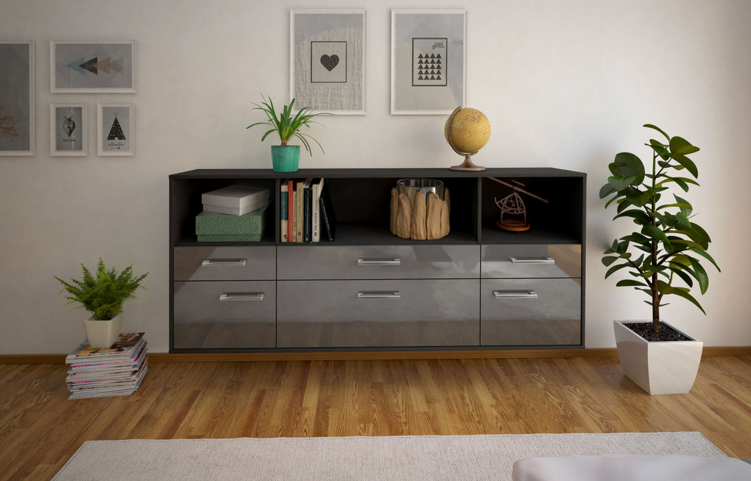 Sideboard Bellevue, Grau Studio (180x79x35cm) - Dekati GmbH