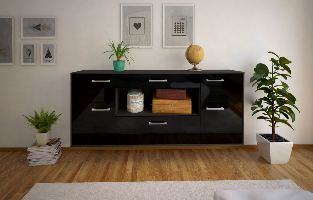 Sideboard Visalia, Schwarz Studio (180x79x35cm) - Dekati GmbH