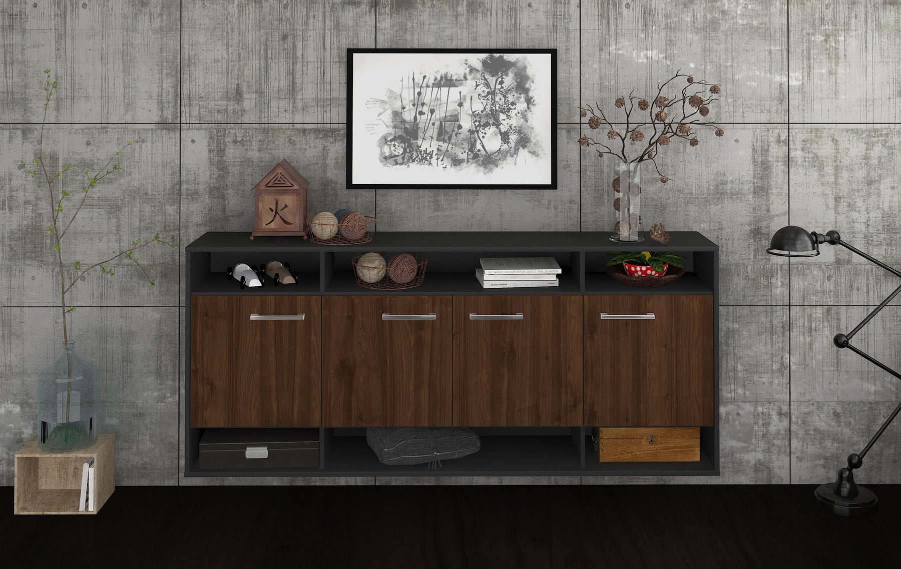 Sideboard Provo, Walnuss Studio (180x79x35cm) - Dekati GmbH