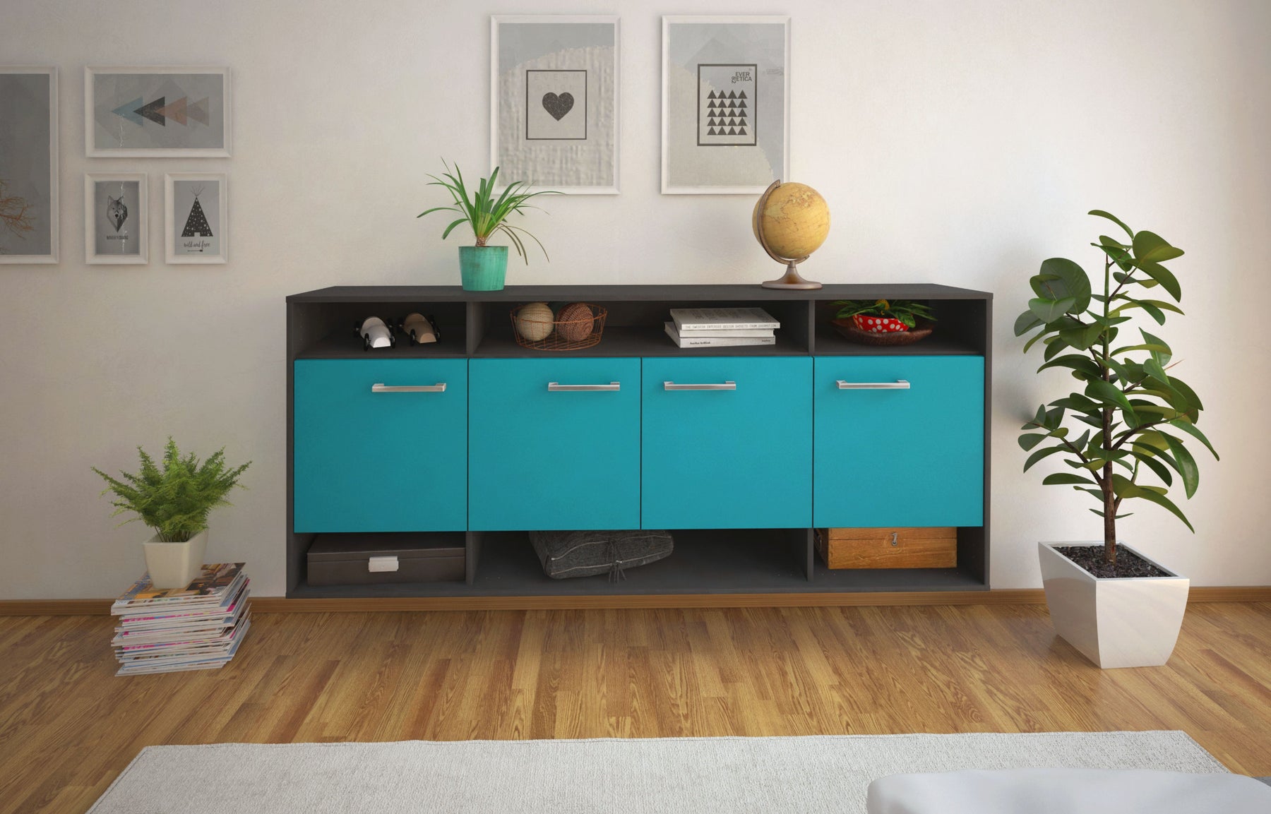 Sideboard Provo, Tuerkis Studio (180x79x35cm) - Dekati GmbH