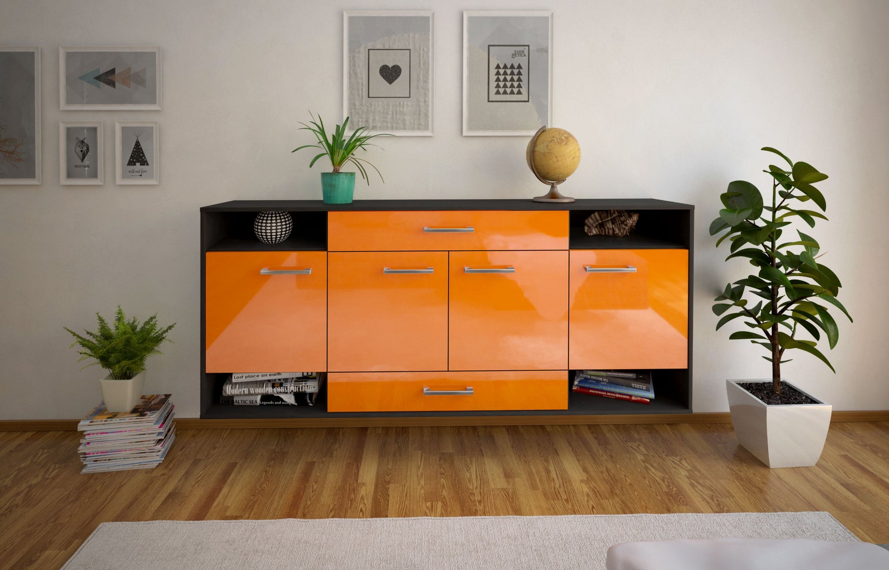 Sideboard Evansville, Orange Studio (180x79x35cm) - Dekati GmbH