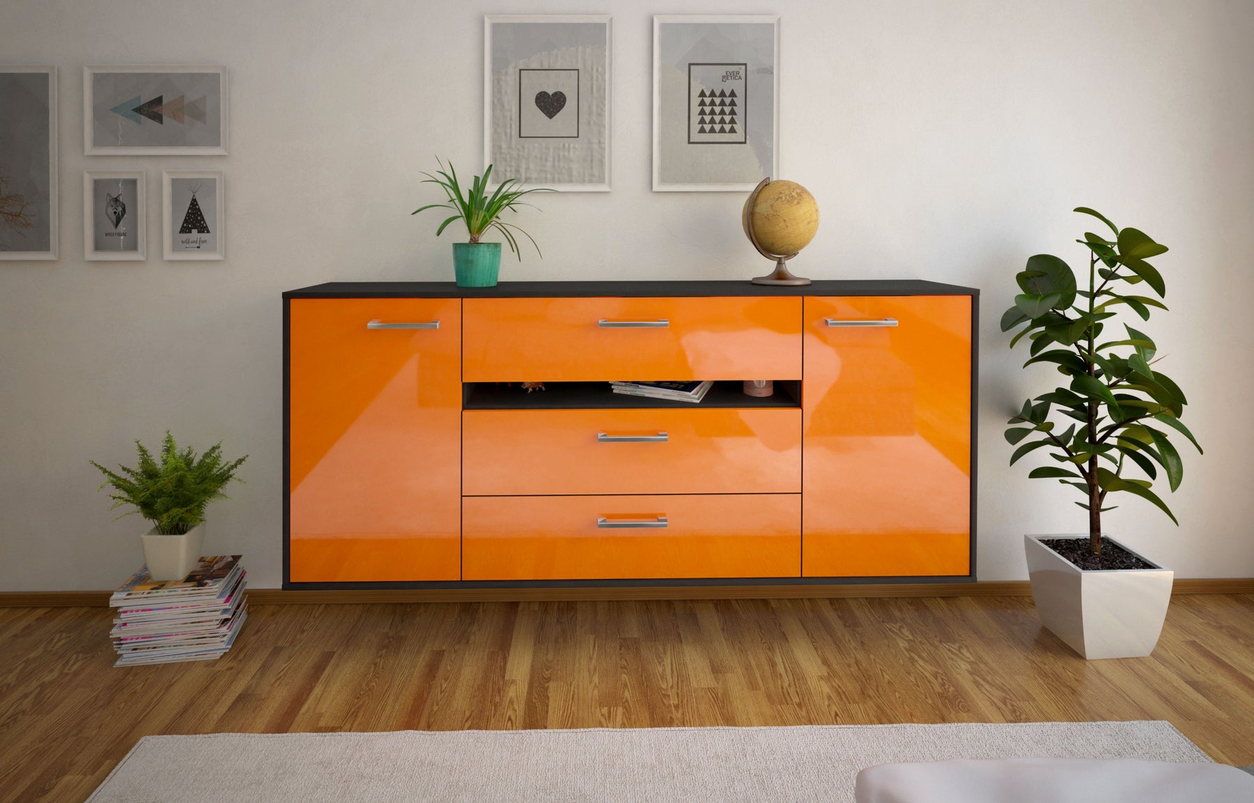 Sideboard McKinney, Orange Studio (180x79x35cm) - Dekati GmbH