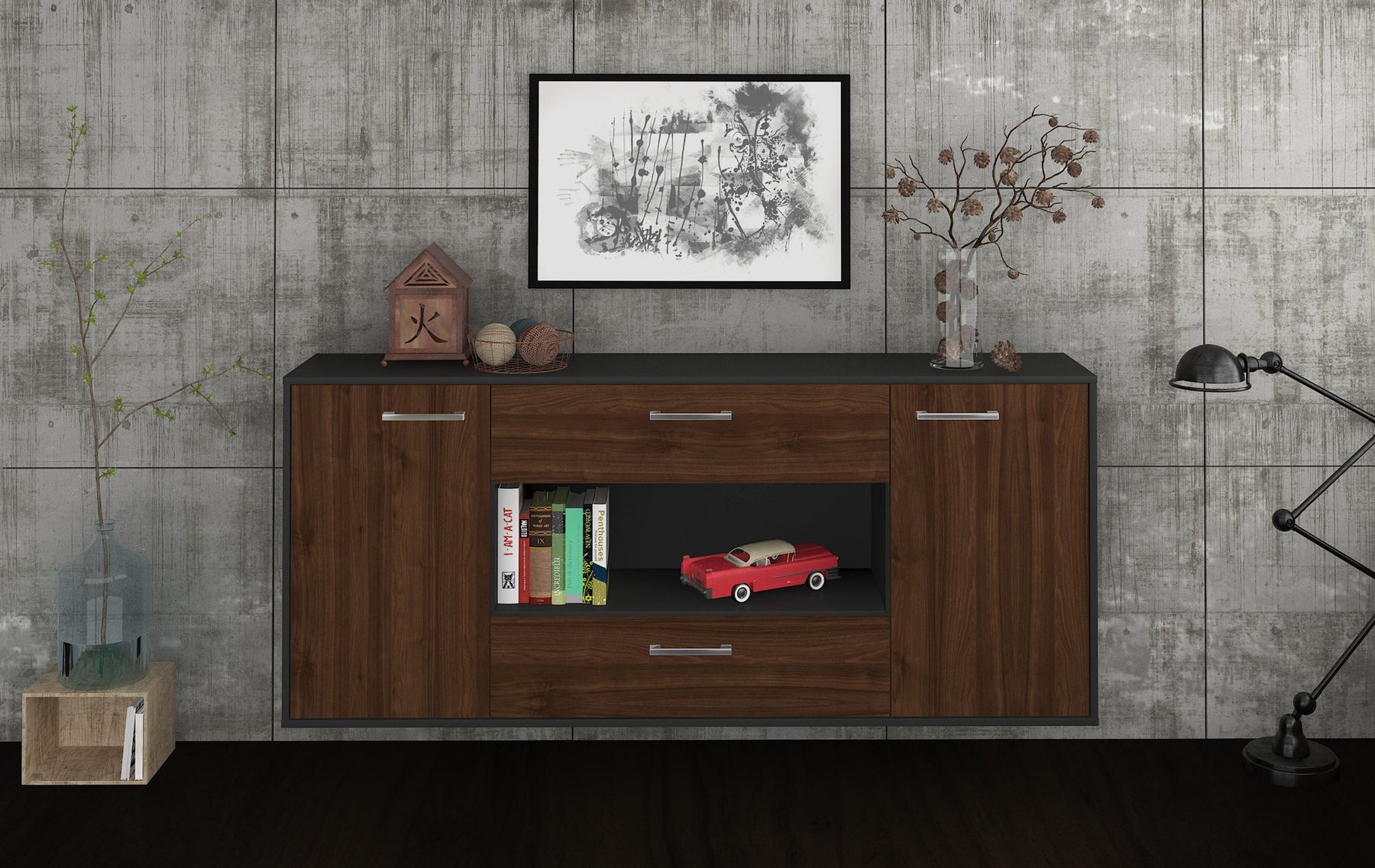 Sideboard Denton, Walnuss Studio (180x79x35cm) - Dekati GmbH