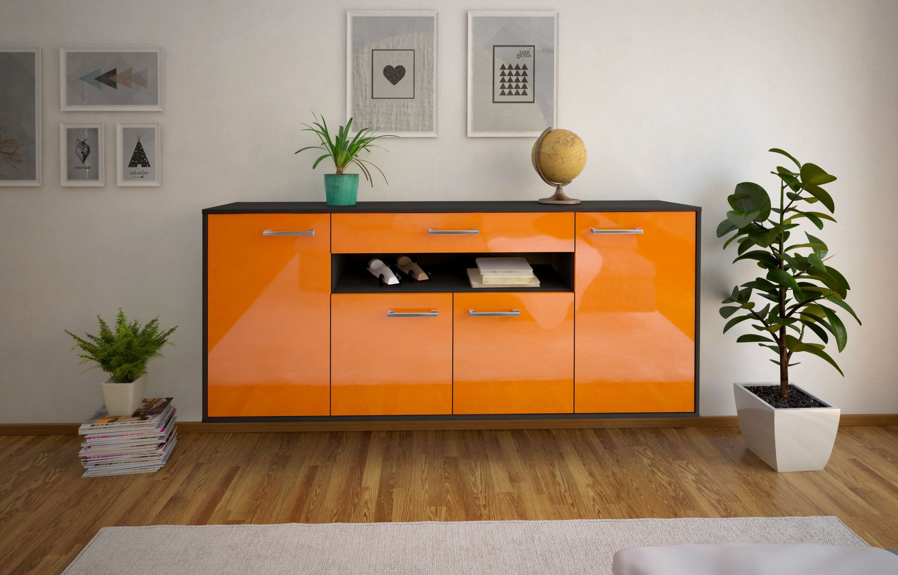 Sideboard Lansing, Orange Studio (180x79x35cm) - Dekati GmbH