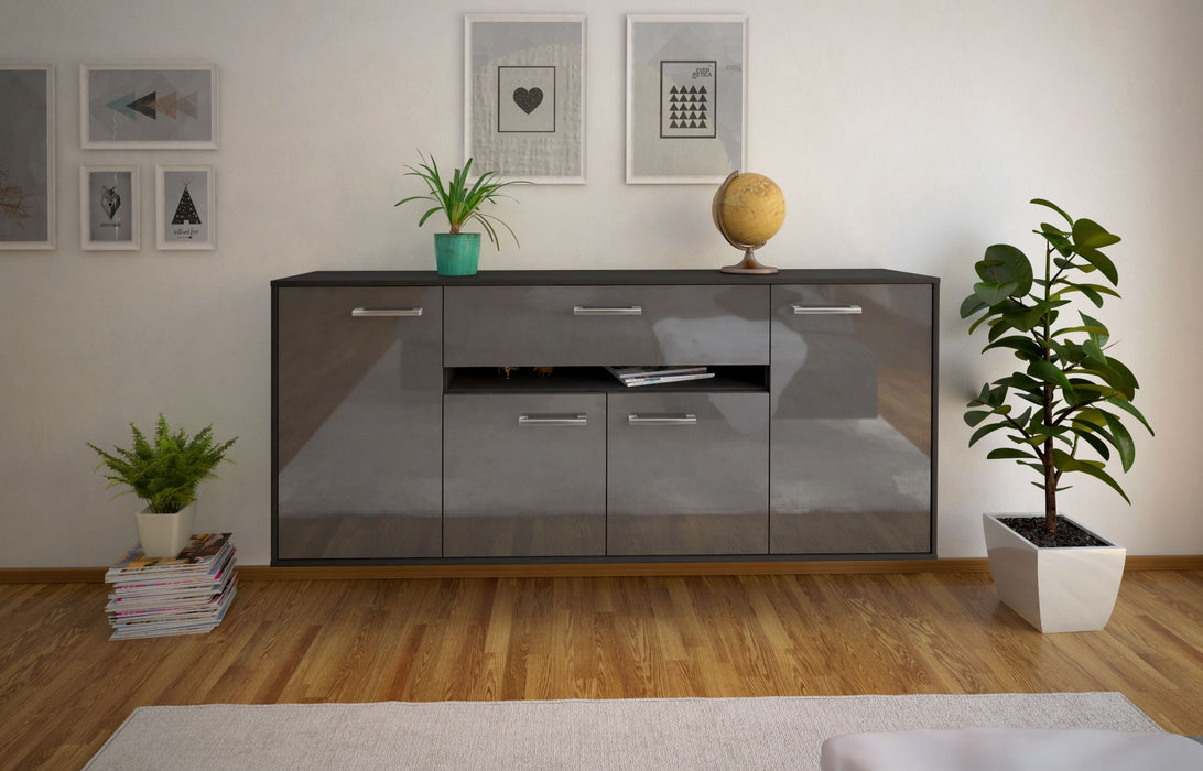 Sideboard Flint, Grau Studio (180x79x35cm) - Dekati GmbH