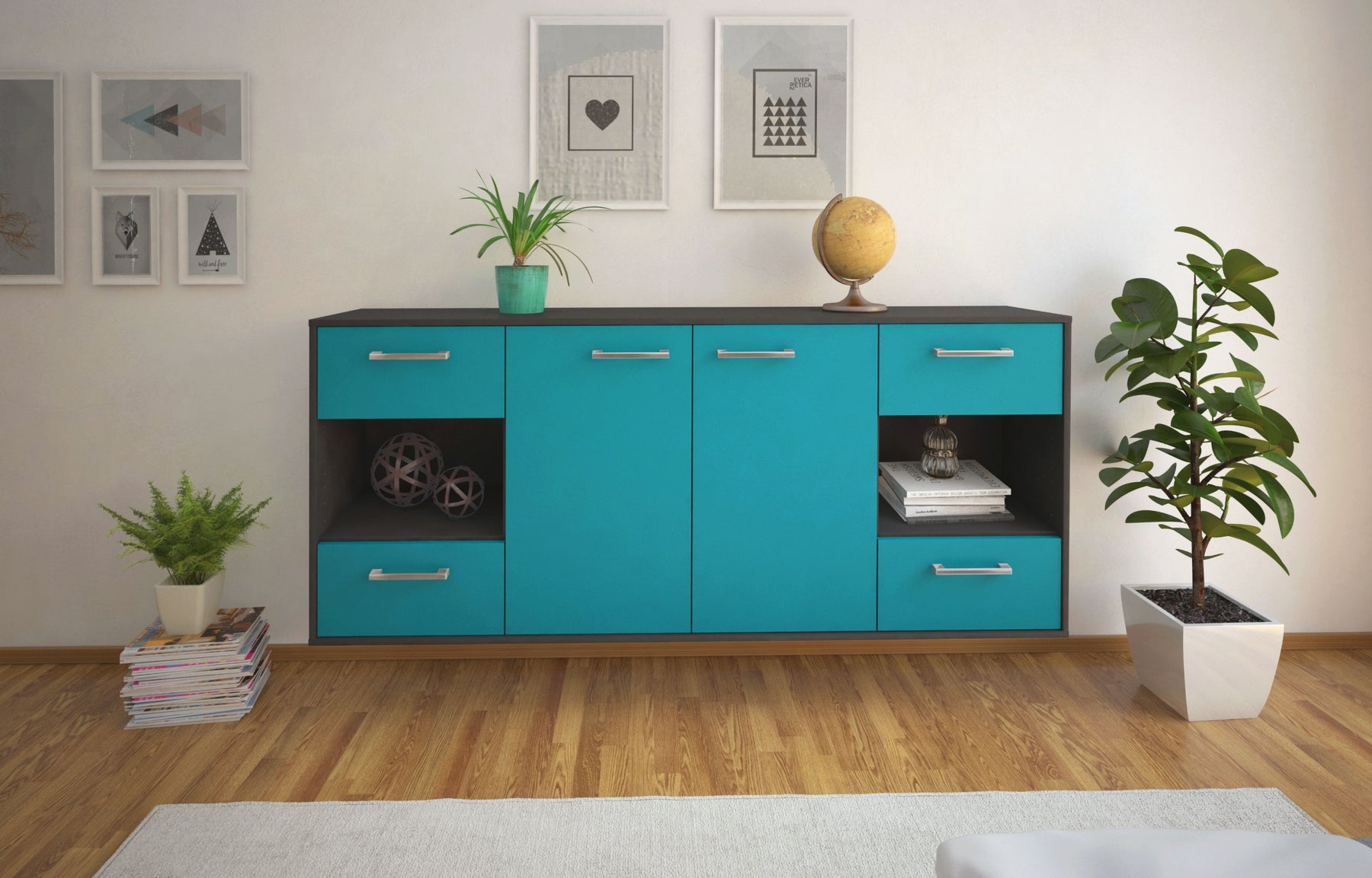 Sideboard Santa Clara, Tuerkis Studio (180x79x35cm) - Dekati GmbH