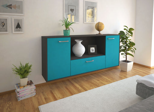 Sideboard Fort Collins, Tuerkis Front (180x79x35cm) - Dekati GmbH