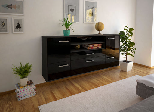 Sideboard Elk Grove, Schwarz Front (180x79x35cm) - Dekati GmbH