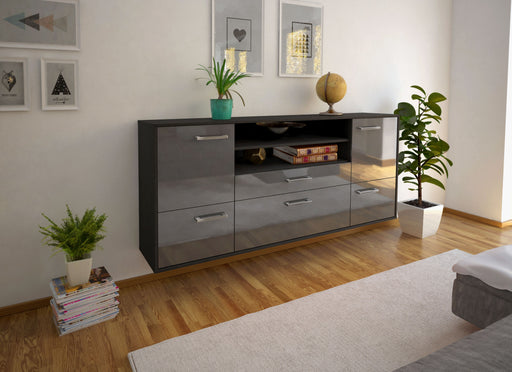 Sideboard Elk Grove, Grau Front (180x79x35cm) - Dekati GmbH