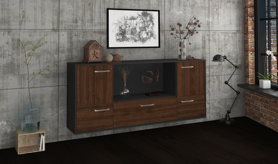 Sideboard Sunnyvale, Walnuss Front (180x79x35cm) - Dekati GmbH