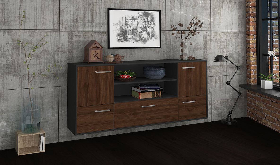 Sideboard Sterling Heights, Walnuss Front (180x79x35cm) - Dekati GmbH