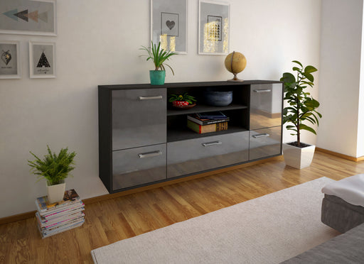 Sideboard Sterling Heights, Grau Front (180x79x35cm) - Dekati GmbH