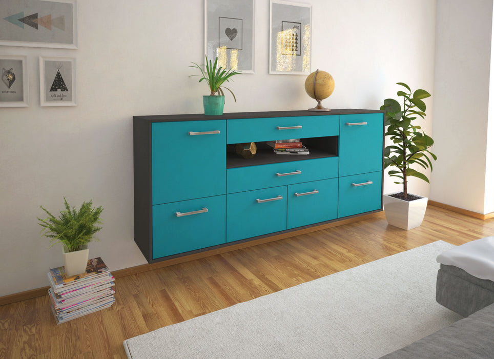 Sideboard McAllen, Tuerkis Front (180x79x35cm) - Dekati GmbH