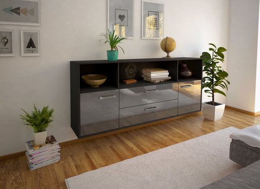 Sideboard Hartford, Grau Front (180x79x35cm) - Dekati GmbH