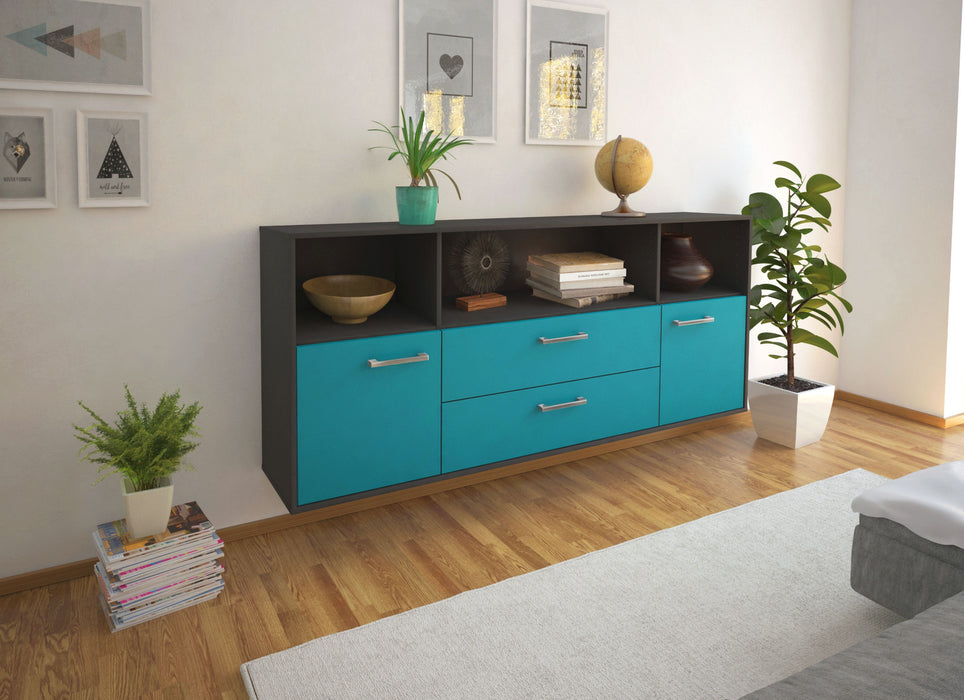 Sideboard Hartford, Tuerkis Front (180x79x35cm) - Dekati GmbH