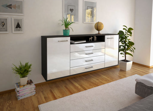 Sideboard New Haven, Weiß Front (180x79x35cm) - Dekati GmbH