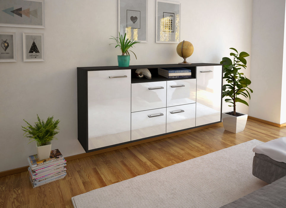 Sideboard Carrollton, Weiß Front (180x79x35cm) - Dekati GmbH