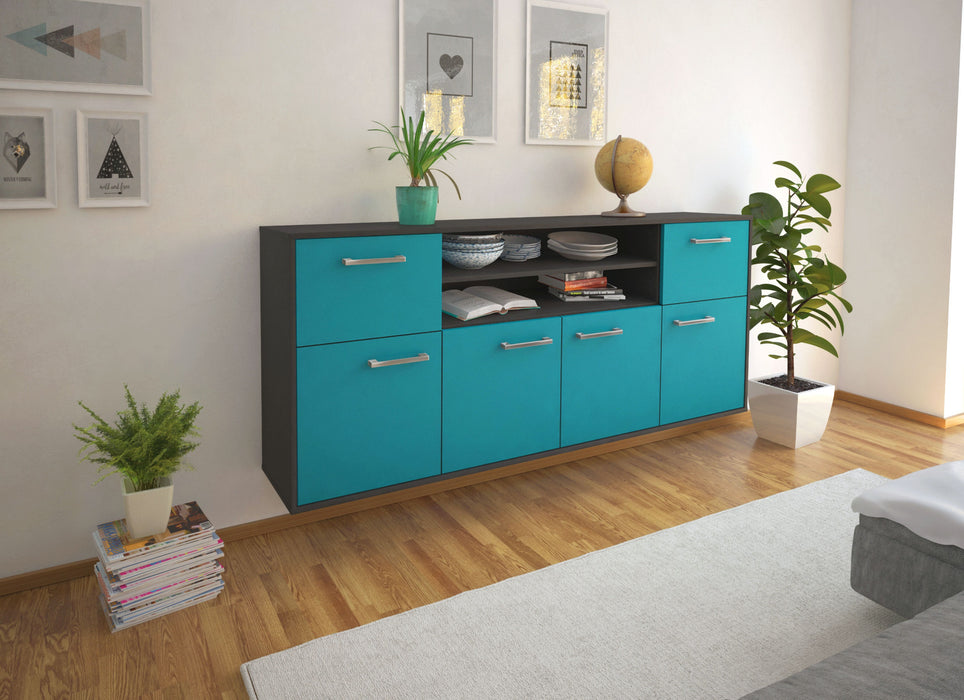 Sideboard Topeka, Tuerkis Front (180x79x35cm) - Dekati GmbH