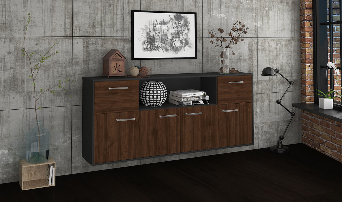 Sideboard West Valley City, Walnuss Front (180x79x35cm) - Dekati GmbH