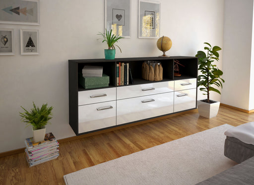 Sideboard Cary, Weiß Front (180x79x35cm) - Dekati GmbH