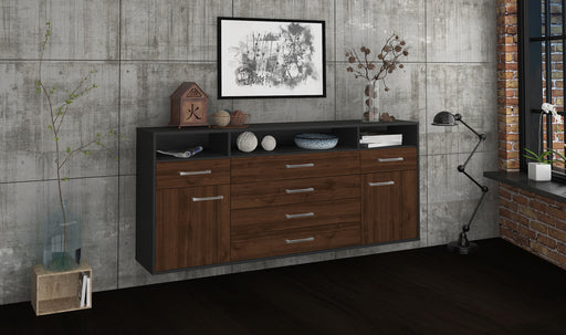 Sideboard Bellevue, Walnuss Front (180x79x35cm) - Dekati GmbH