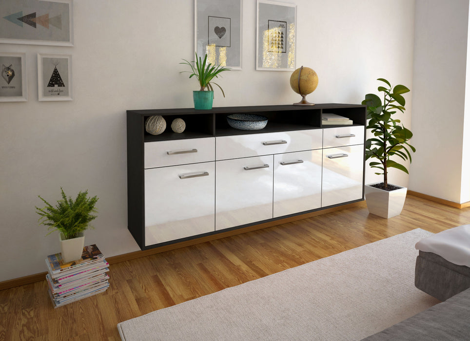 Sideboard Simi Valley, Weiß Front (180x79x35cm) - Dekati GmbH