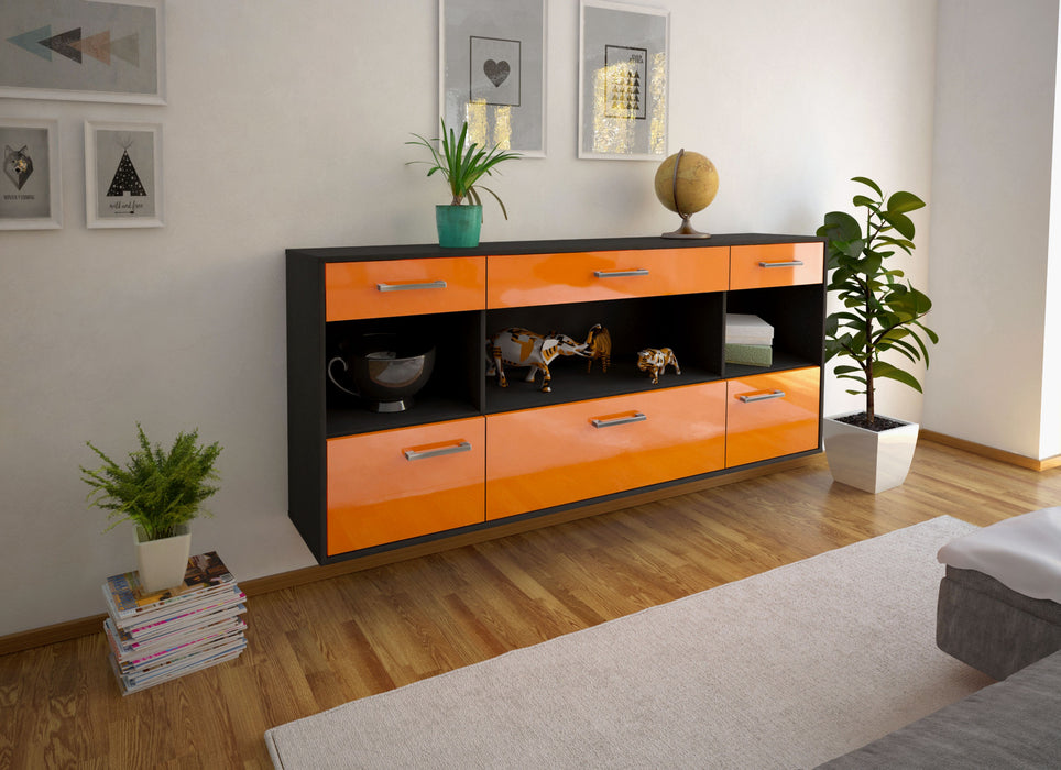 Sideboard Clarksville, Orange Front (180x79x35cm) - Dekati GmbH