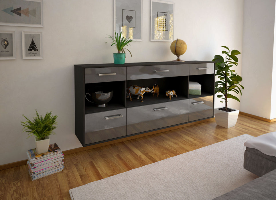 Sideboard Clarksville, Grau Front (180x79x35cm) - Dekati GmbH