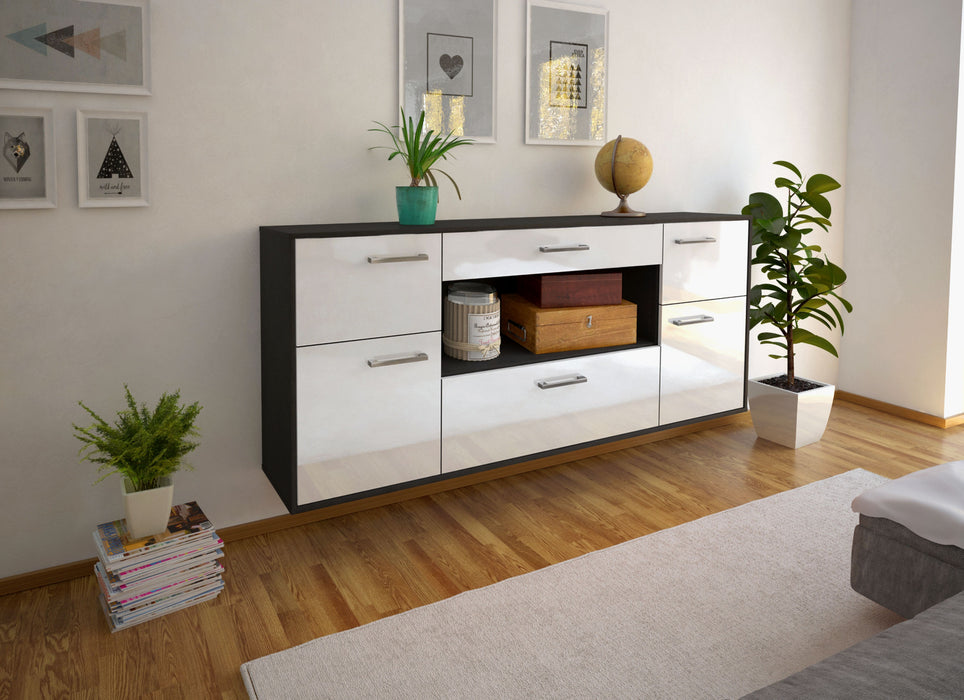 Sideboard Visalia, Weiß Front (180x79x35cm) - Dekati GmbH