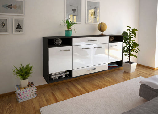 Sideboard Evansville, Weiß Front (180x79x35cm) - Dekati GmbH