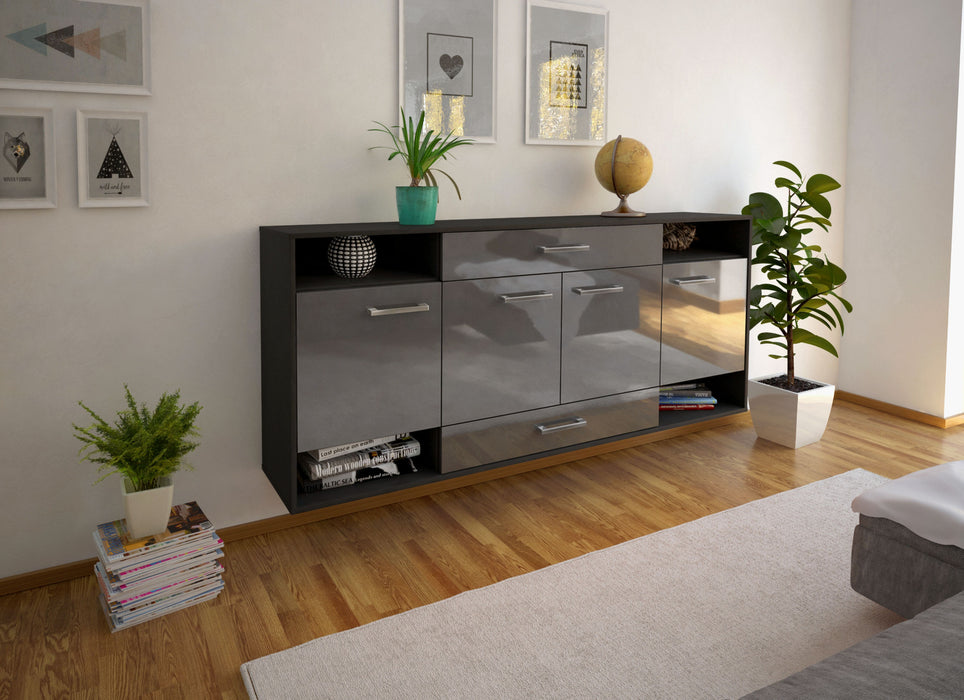 Sideboard Evansville, Grau Front (180x79x35cm) - Dekati GmbH