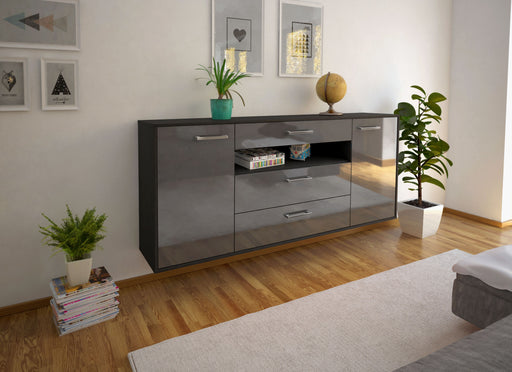 Sideboard Vallejo, Grau Front (180x79x35cm) - Dekati GmbH