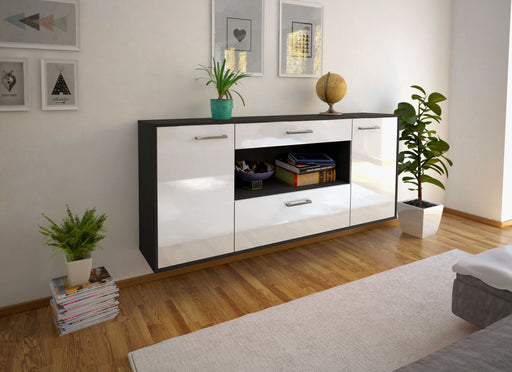 Sideboard Ann Arbor, Weiß Front (180x79x35cm) - Dekati GmbH