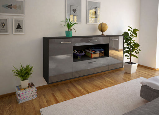 Sideboard Ann Arbor, Grau Front (180x79x35cm) - Dekati GmbH