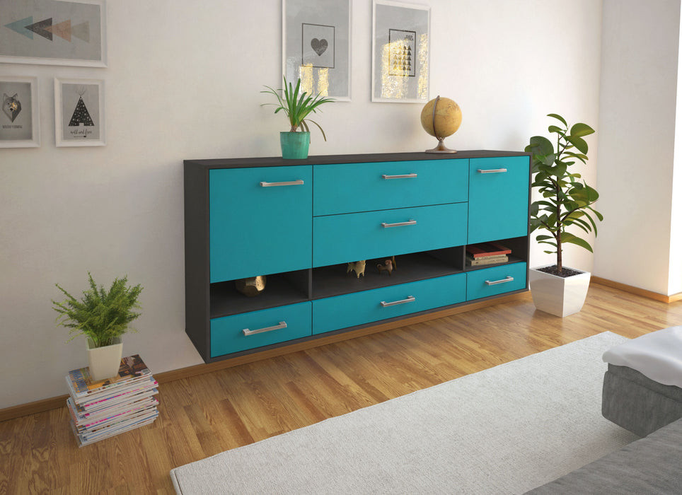 Sideboard Lafayette, Tuerkis Front (180x79x35cm) - Dekati GmbH